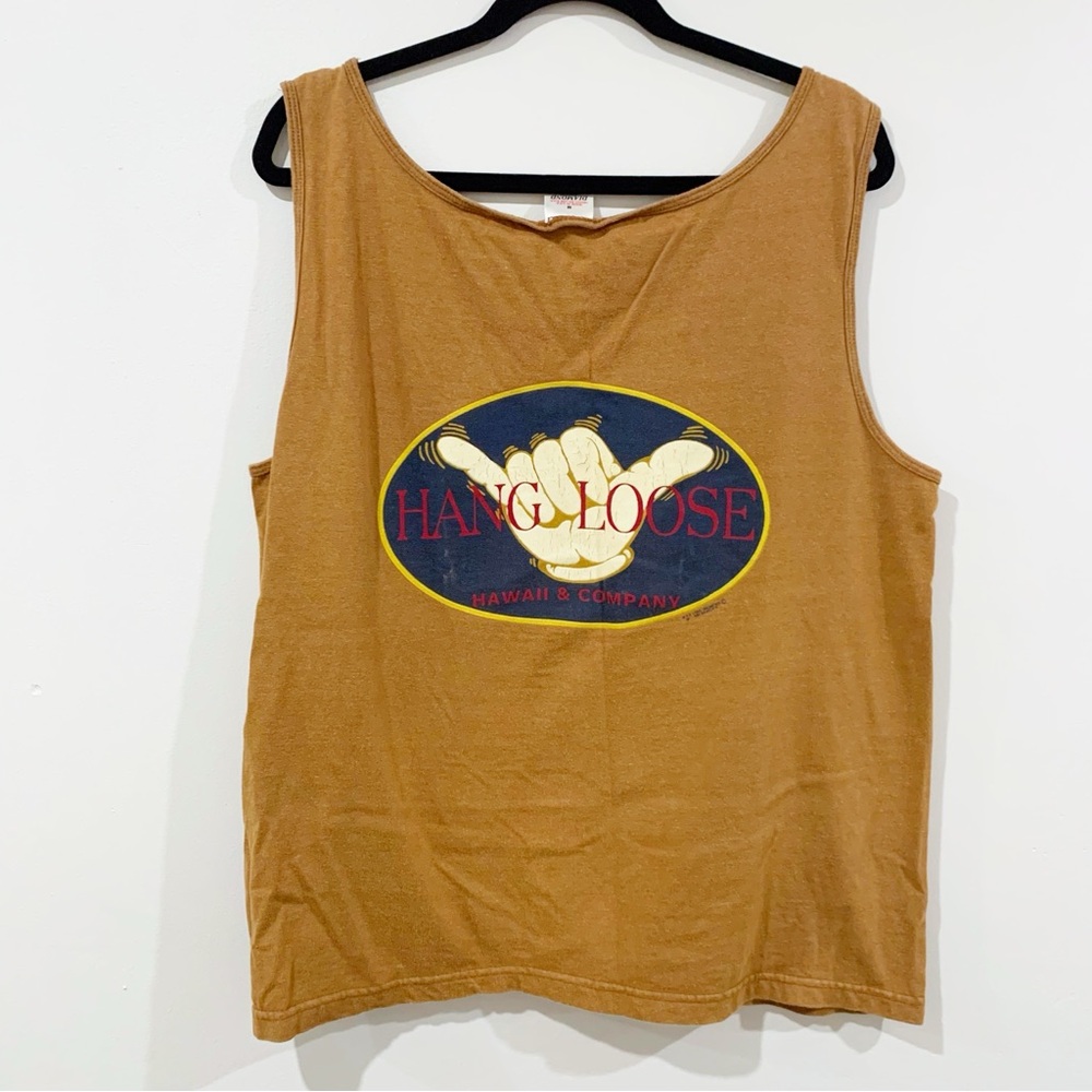 Vintage Y2K Hawaii Hang Loose Surf Sleeveless Tank Shirt